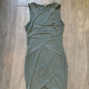 Baby blue suede bodycon mini dress